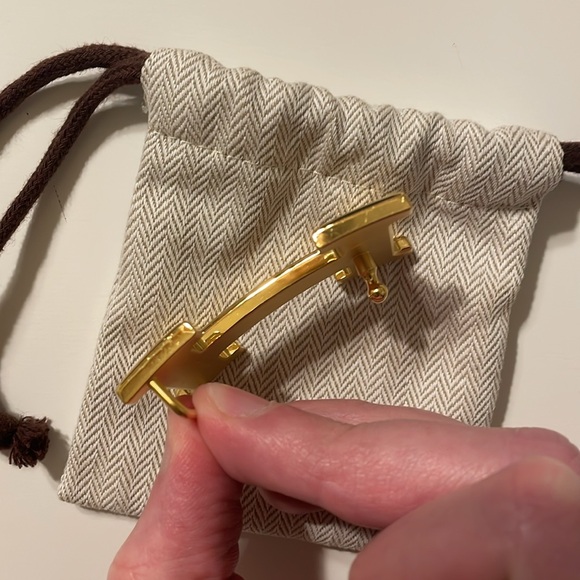 Hermes hammered finish matte gold belt buckle for 32 cm width belt straps - Picture 8 of 9